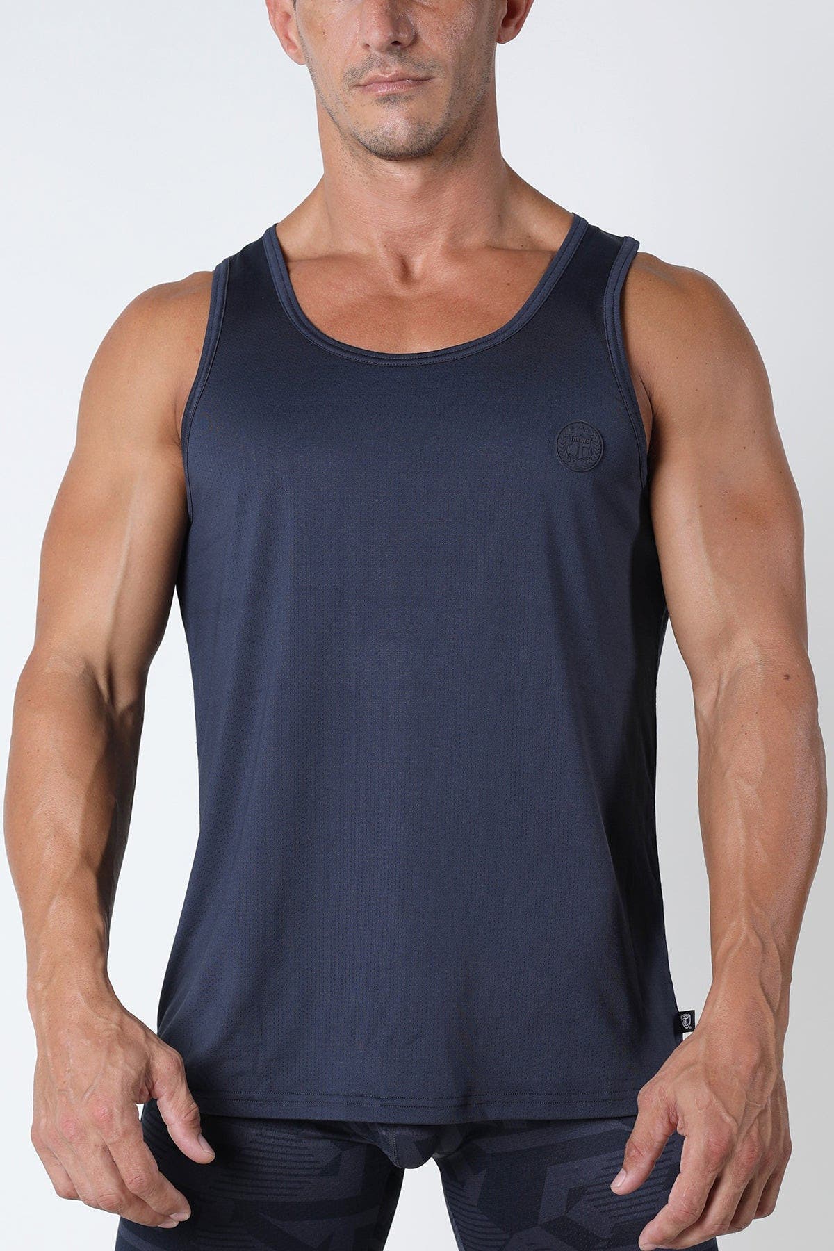 Timoteo Black Active Sport Solid Tank Top