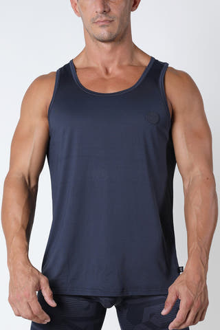 Timoteo Black Active Sport Solid Tank Top