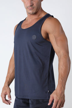 Timoteo Black Active Sport Solid Tank Top thumbnail 2