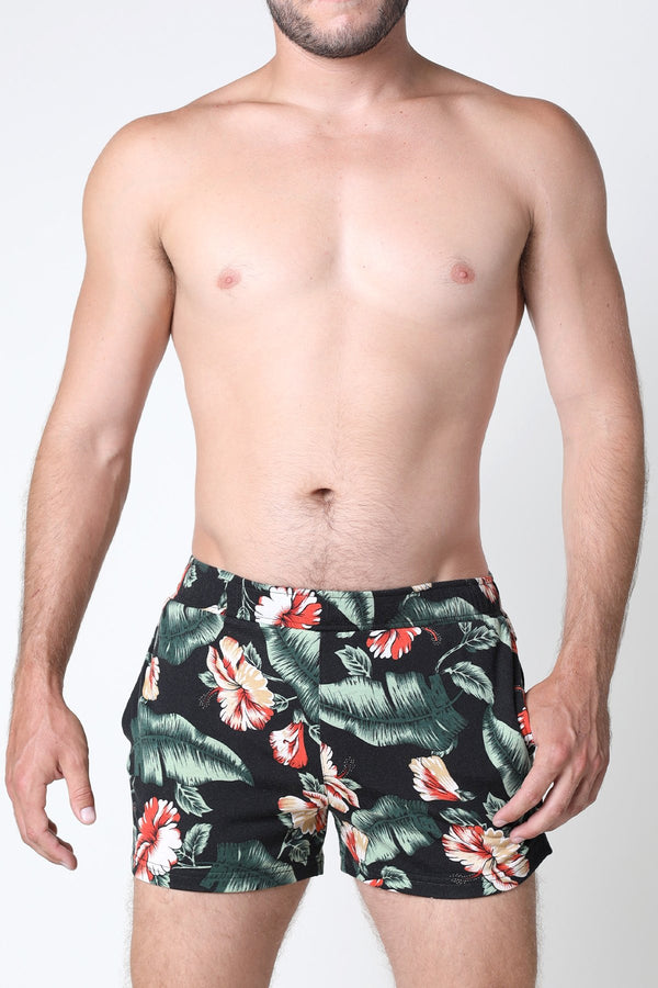 Timoteo Black Floral Avalon Short