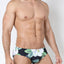 Timoteo Black Floral Lakeshore Low Rise Swim Brief