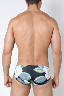 Timoteo Black Floral Lakeshore Low Rise Swim Brief thumbnail 3