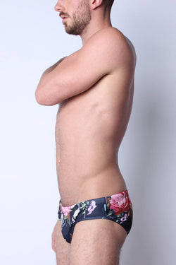 Timoteo Black Floral Lakeshore Swim Brief thumbnail 2