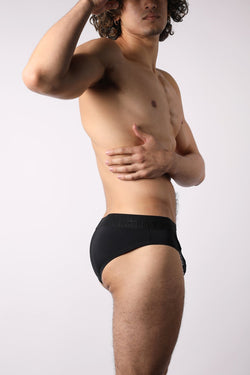 Timoteo Black Lace Up Low Rise Mesh Brief thumbnail 2