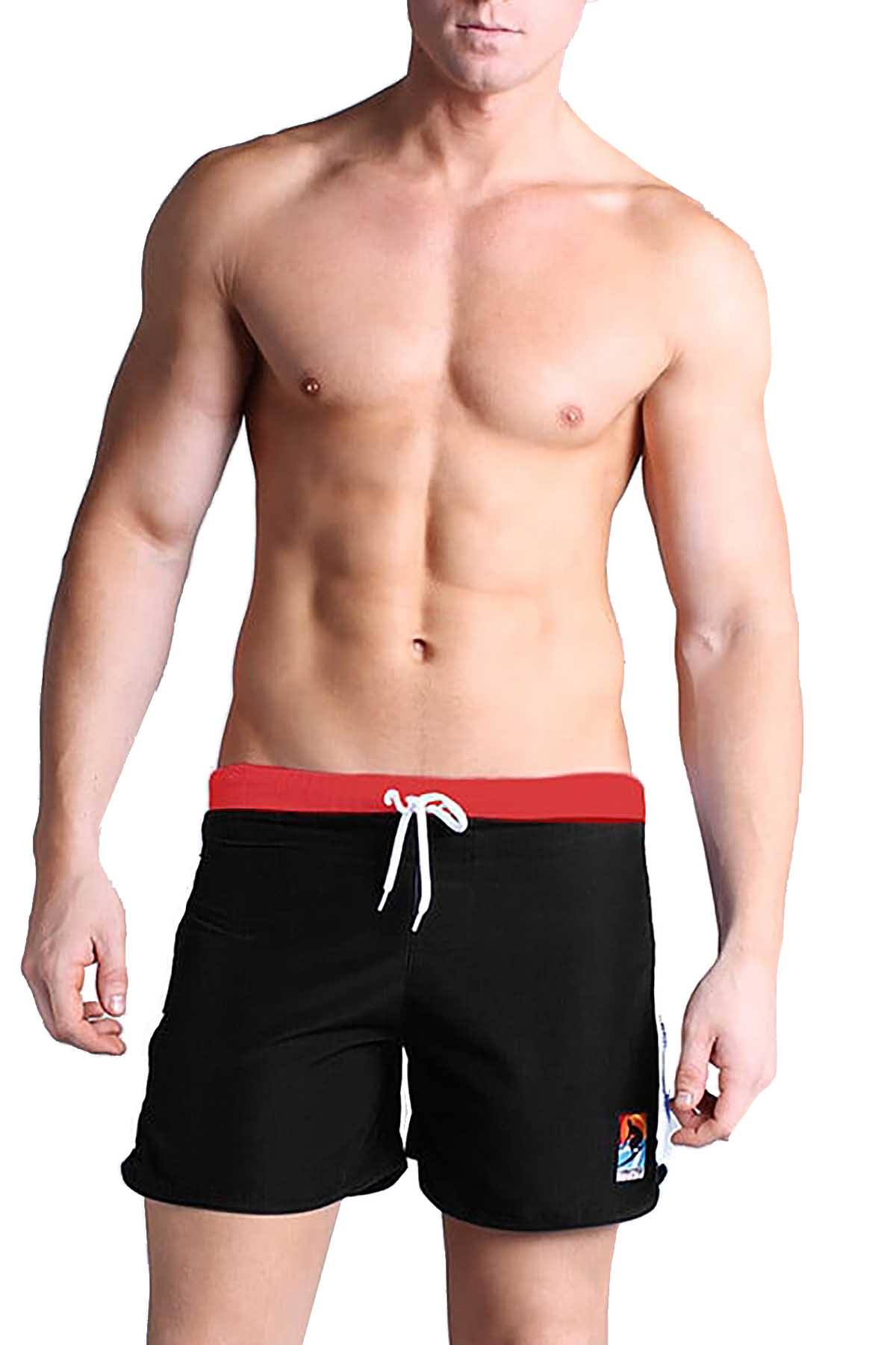 Timoteo Black Zip Swim Short