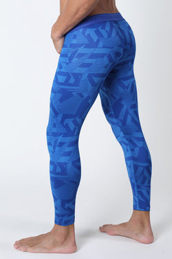 Timoteo Blue Active Sport Compression Legging Pant thumbnail 3