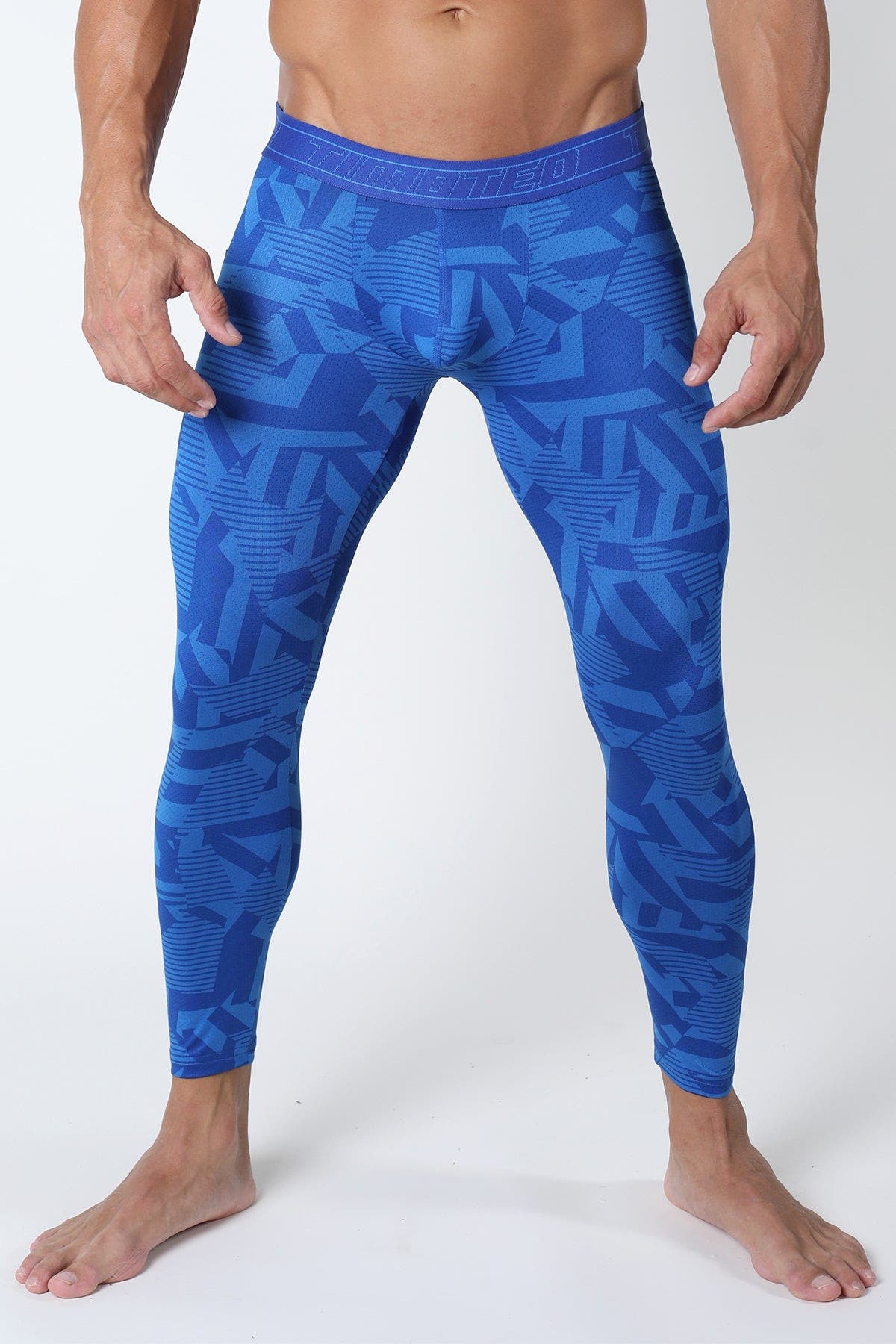 Timoteo Blue Active Sport Compression Legging Pant
