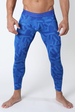 Timoteo Blue Active Sport Compression Legging Pant thumbnail 1