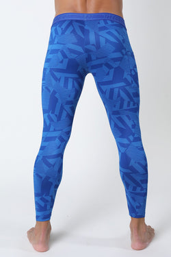 Timoteo Blue Active Sport Compression Legging Pant thumbnail 4