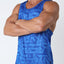 Timoteo Blue Active Sport Racer Back Tank Top
