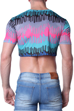 Timoteo Blue Drip Safari Crop Top thumbnail 3