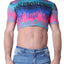 Timoteo Blue Drip Safari Crop Top