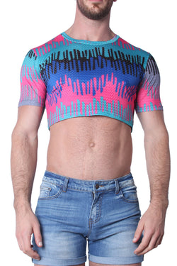 Timoteo Blue Drip Safari Crop Top thumbnail 1