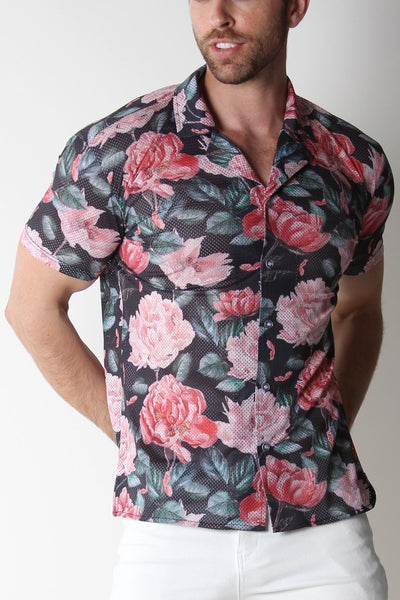 Timoteo Calypso Floral Mesh Shirt