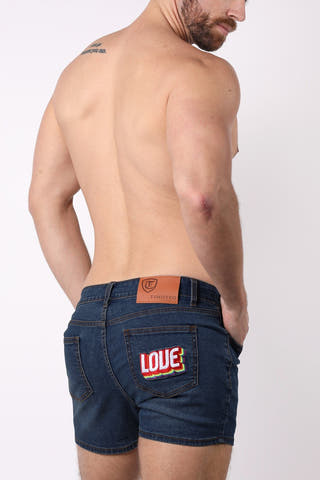 Timoteo Dark Blue LOVE 22 Denim Short