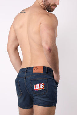 Timoteo Dark Blue LOVE 22 Denim Short thumbnail 1