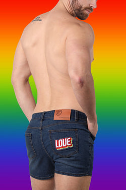Timoteo Dark Blue LOVE 22 Denim Short thumbnail 4
