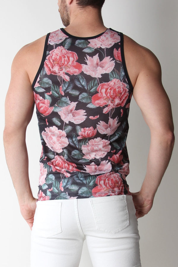 Timoteo Floral Calypso Mesh Tank Top
