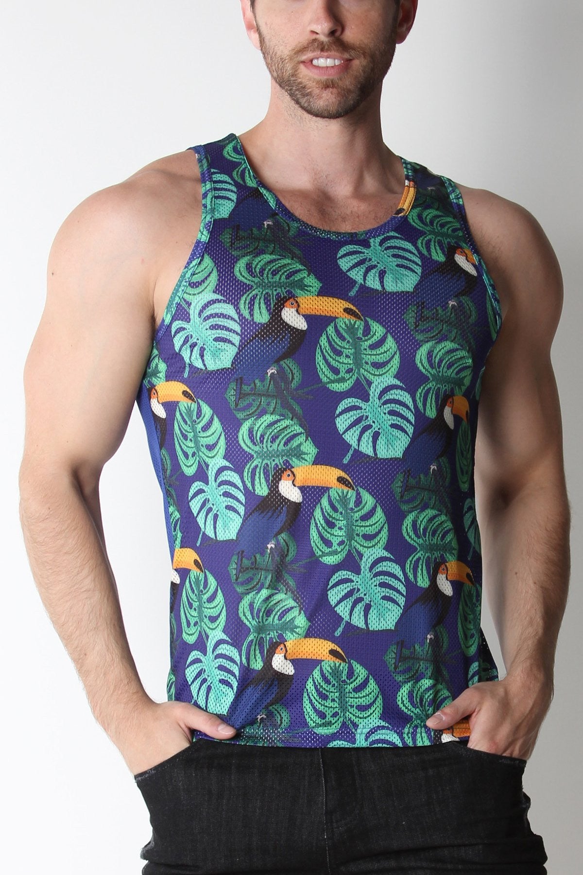 Timoteo Floral Fiesta Mesh Tank Top