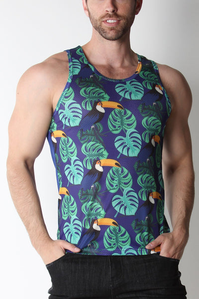 Timoteo Floral Fiesta Mesh Tank Top