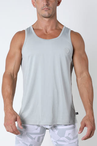 Timoteo Grey Active Sport Solid Tank Top