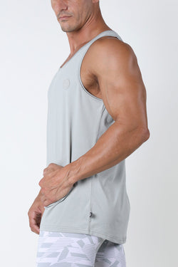 Timoteo Grey Active Sport Solid Tank Top thumbnail 2