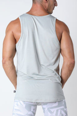Timoteo Grey Active Sport Solid Tank Top thumbnail 3