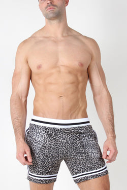 Timoteo Grey Leopard Reversible Mesh Short thumbnail 1