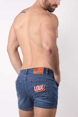 Timoteo Light Blue LOVE 22 Denim Short thumbnail 1