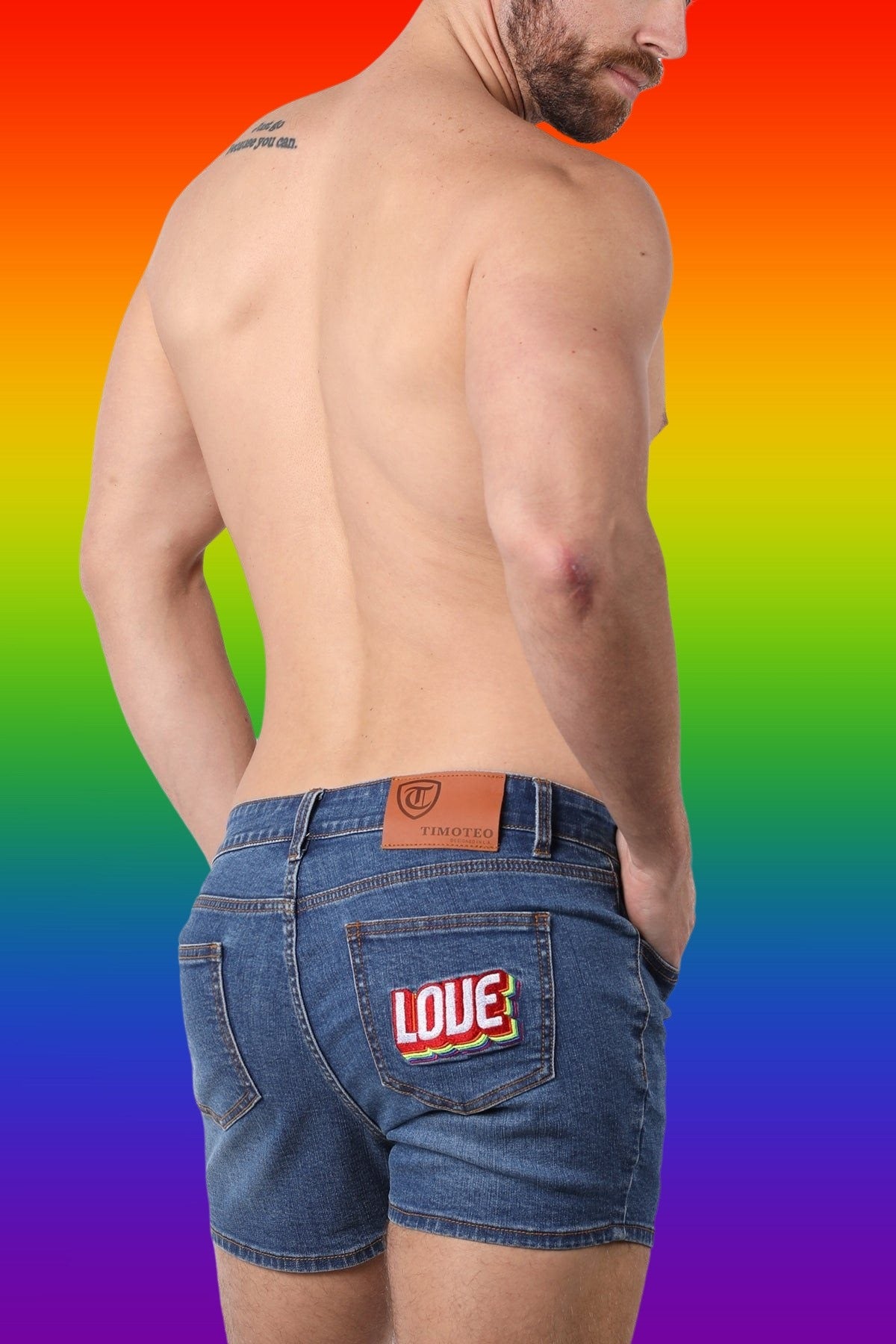 Timoteo Light Blue LOVE 22 Denim Short