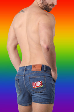 Timoteo Light Blue LOVE 22 Denim Short thumbnail 4