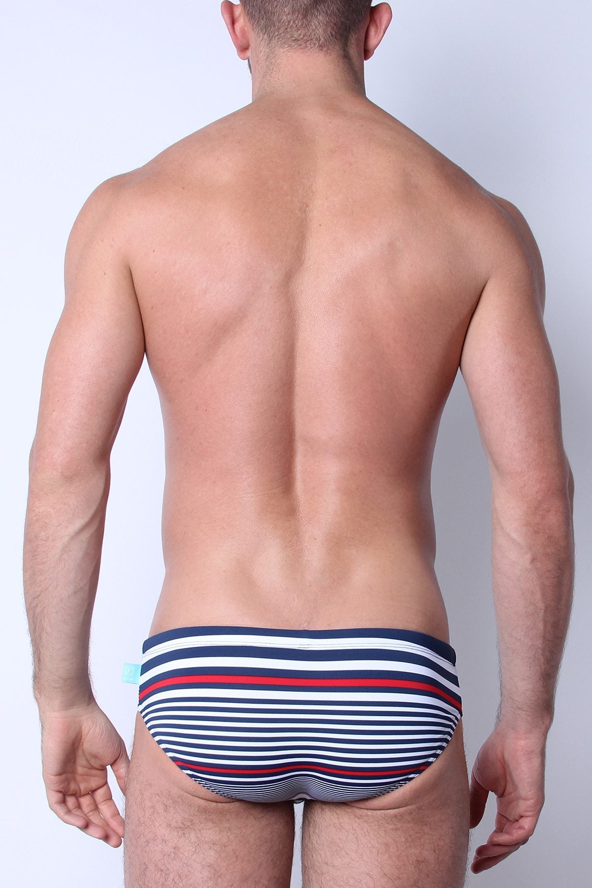 Timoteo Navy Stripe Lakeshore Swim Brief