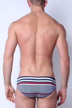 Timoteo Navy Stripe Lakeshore Swim Brief thumbnail 4
