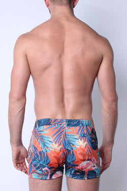 Timoteo Orange Flamingo Riviera Mesh Short thumbnail 3