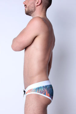 Timoteo Orange Flamingo Riviera Mesh Swim Brief thumbnail 3