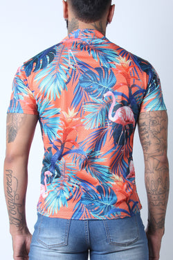 Timoteo Orange Riviera Mesh Shirt thumbnail 3