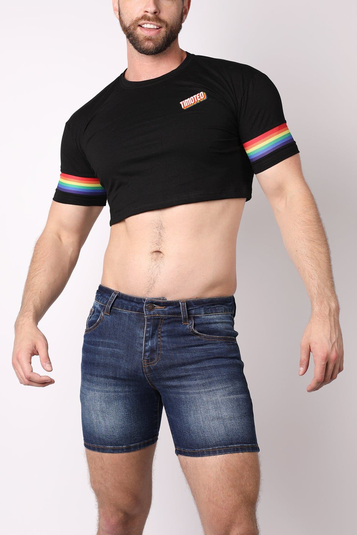 Timoteo PRIDE 23 Black Crop Top