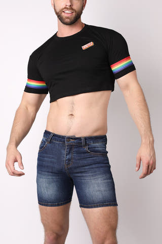 Timoteo PRIDE 23 Black Crop Top