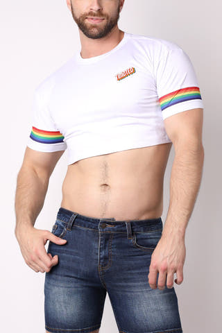 Timoteo PRIDE 23 White Crop Top