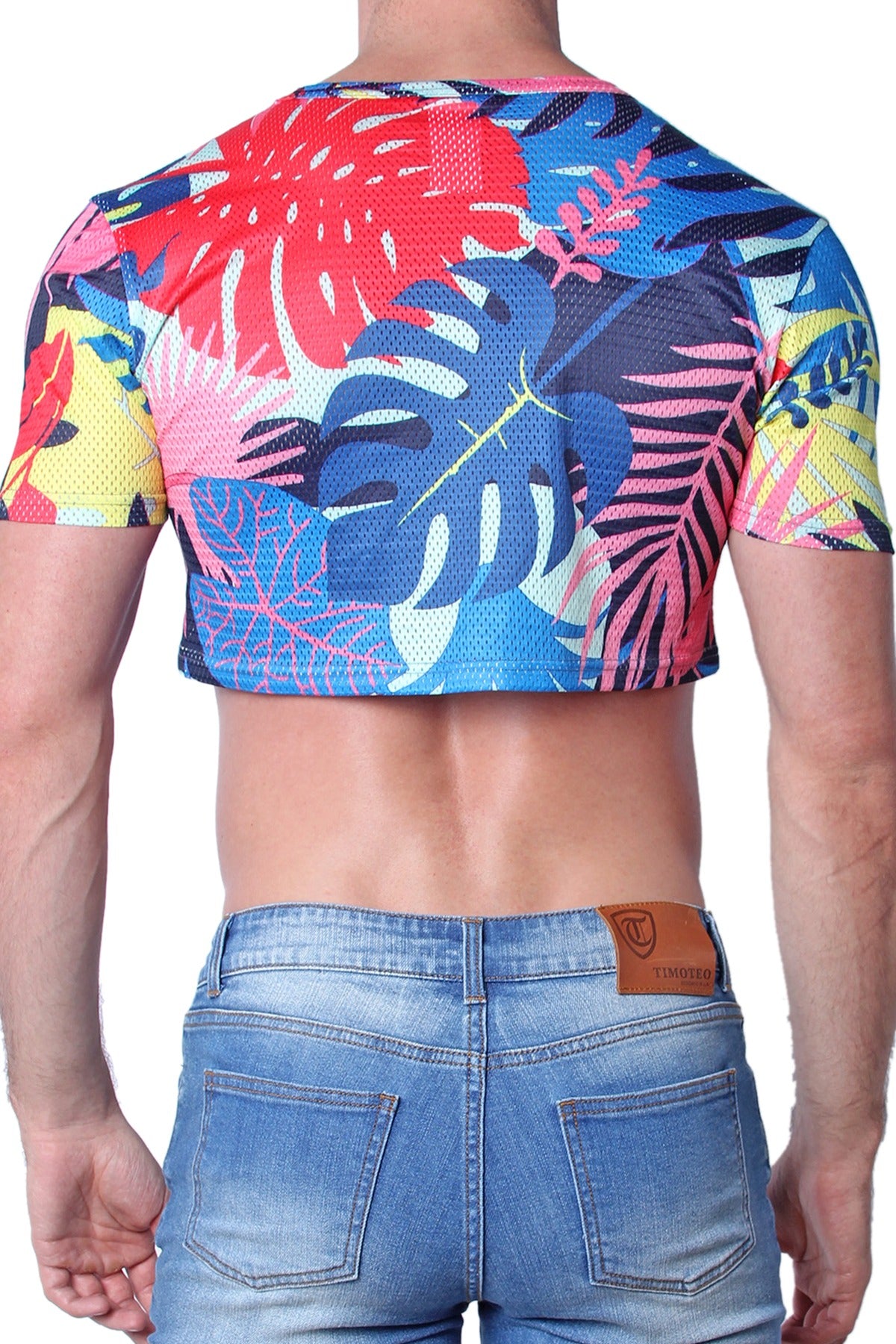 Timoteo Palm Pink Safari Crop Top