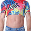 Timoteo Palm Pink Safari Crop Top