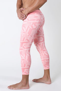 Timoteo Pink Active Sport Compression Legging Pant thumbnail 2