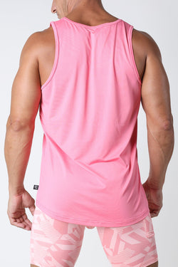 Timoteo Pink Active Sport Solid Tank Top thumbnail 3