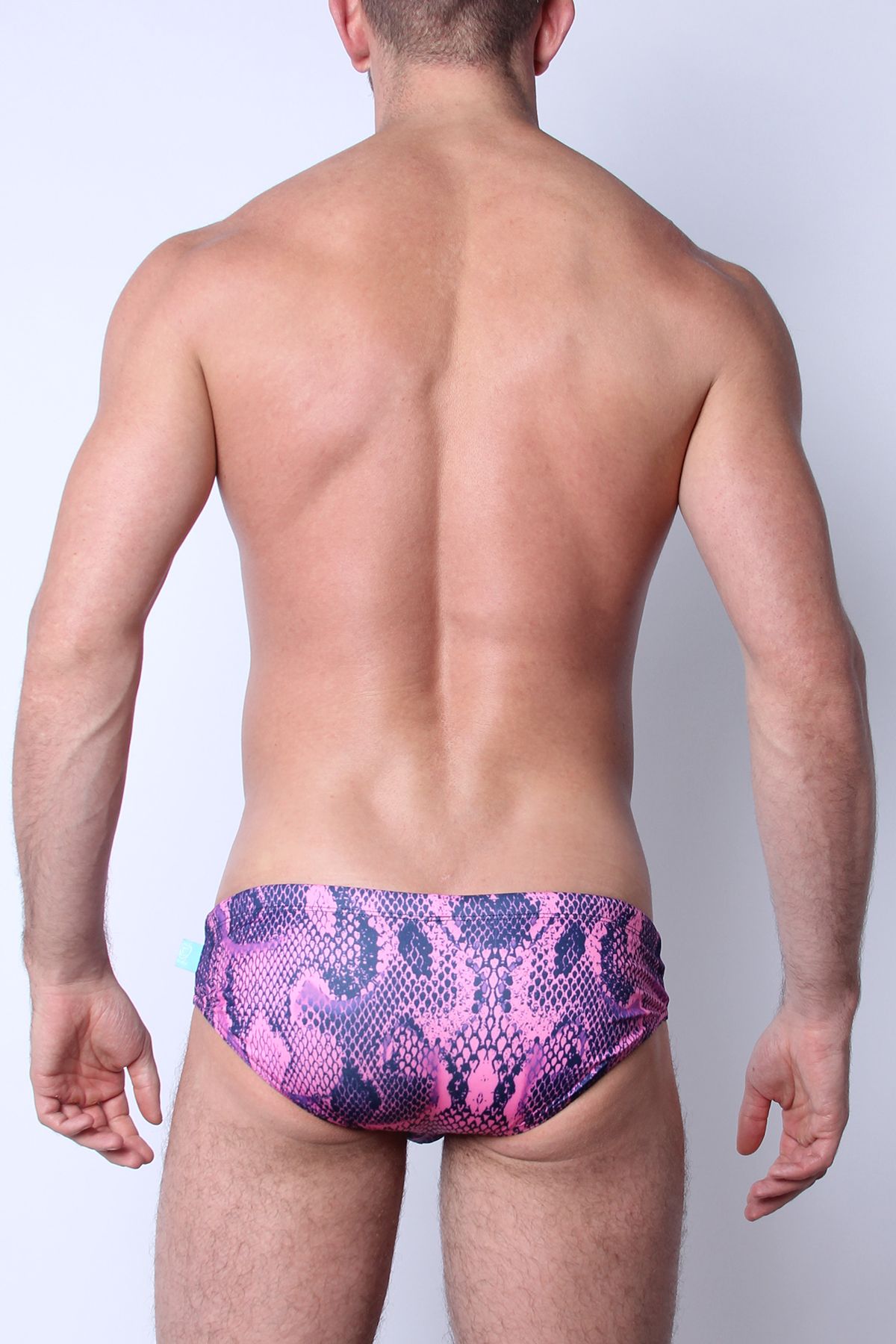 Timoteo Python Pink Lakeshore Swim Brief
