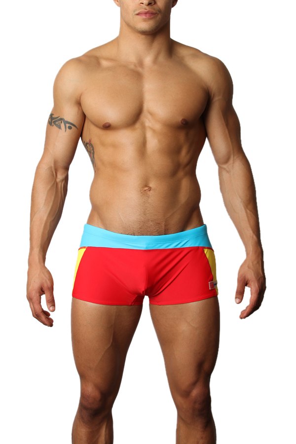 Timoteo Red Freestyle Swim Trunk