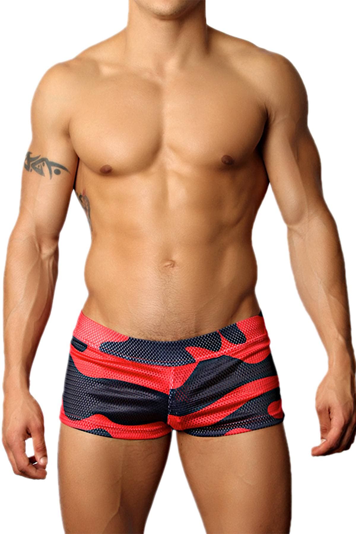 Timoteo Red Lava Mesh Short