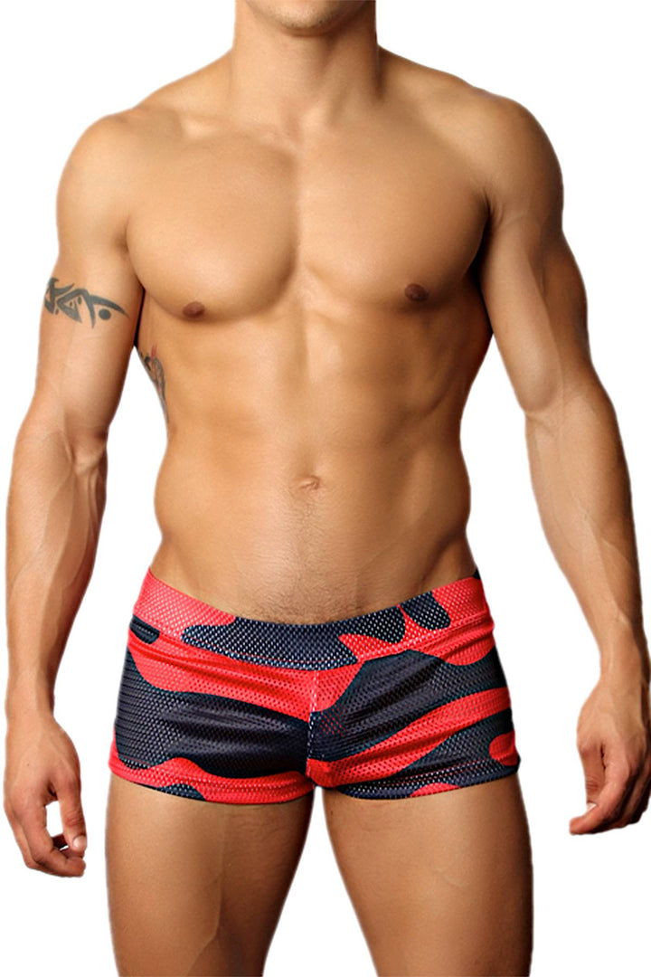 Timoteo Red Lava Mesh Short