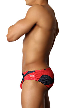 Timoteo Red Lava Mesh Swim Brief thumbnail 3