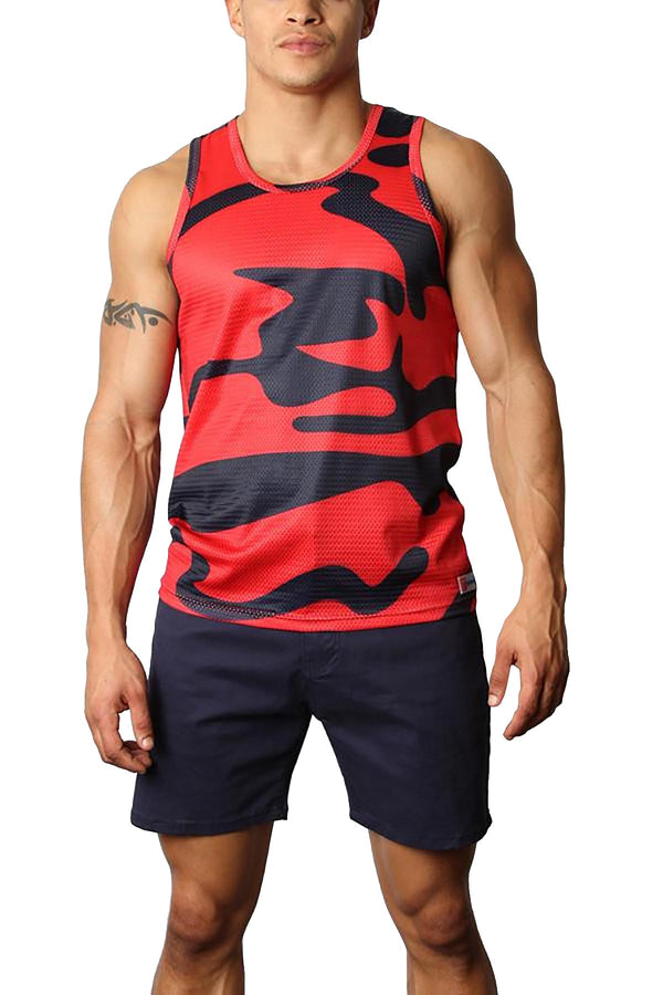 Timoteo Red/Navy Ltd. Edition Lava Mesh Tank Top