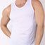 Timoteo Solid White Pool Party Mesh Tank Top
